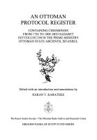 An Ottoman Protocol Register