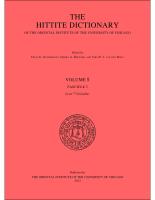 The Hittite Dictionary